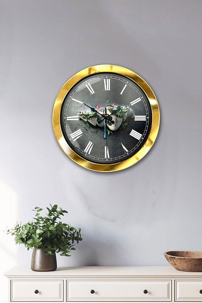 Kasva Concept Gift 36 cm Gold Metal Natural Wall Clock