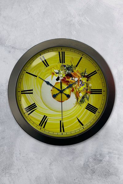 Kasva Concept Gift 36 cm Black Metal Kitchen Wall Clock