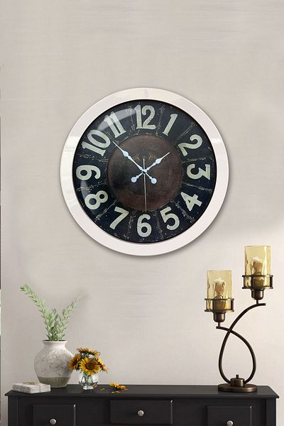 Kasva Concept Gift 36 cm White Metal Retro Wall Clock