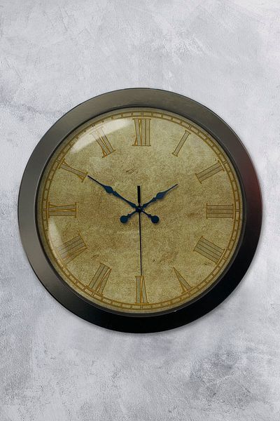 Kasva Concept Gift 36 cm Black Metal Antique Wall Clock