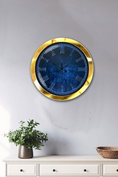Kasva Concept Δώρο 36 εκ. Χρυσό Μεταλλικό Φανταστικό Ρολόι Τοίχου