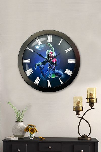 Kasva Concept Gift 36 Cm Black Metal Dance Wall Clock