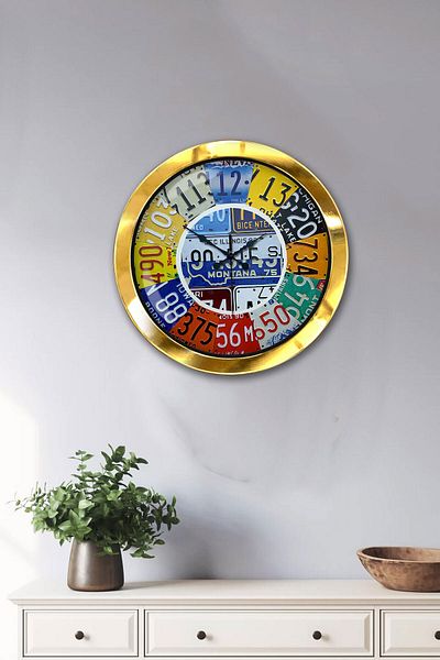 Kasva Concept Gift 36 cm Gold Metal Mexicano Wall Clock