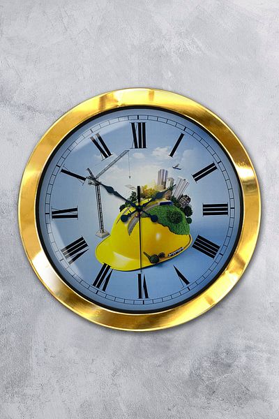 Kasva Concept 36 cm Gold Metal Construction Sector Wall Clock