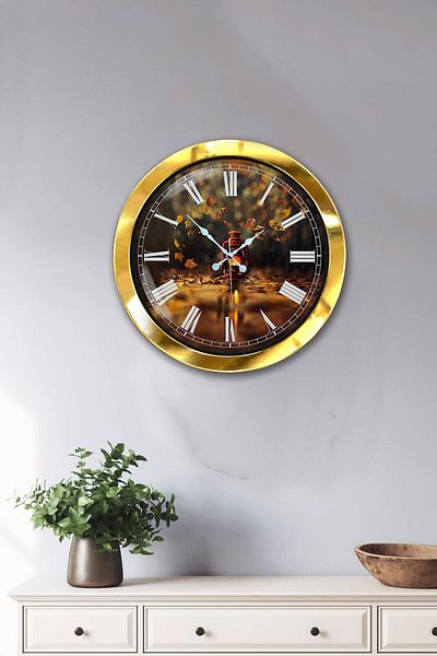 Kasva Concept Δώρο Ρολόι τοίχου με χρυσό μεταλλικό φανάρι 36 cm