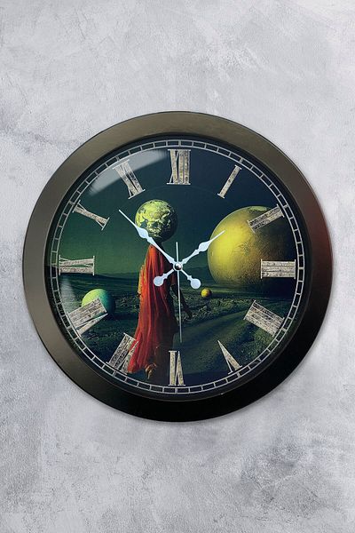 Kasva Concept Gift 36 cm Black Metal Decorative Wall Clock