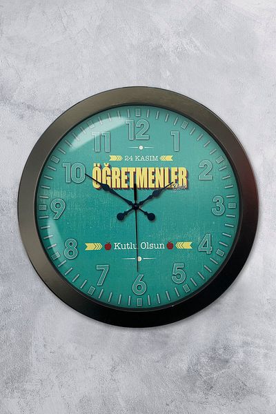 Kasva Concept 36 cm Black Metal Teacher's Day Wall Clock