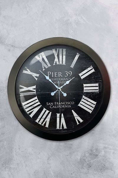 Kasva Concept 36 cm Black Metal San Francisco Wall Clock