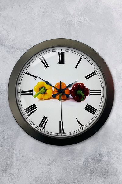 Kasva Concept Δώρο 36 εκ. Μαύρο Μεταλλικό Ρολόι Κουζίνας Τοίχου