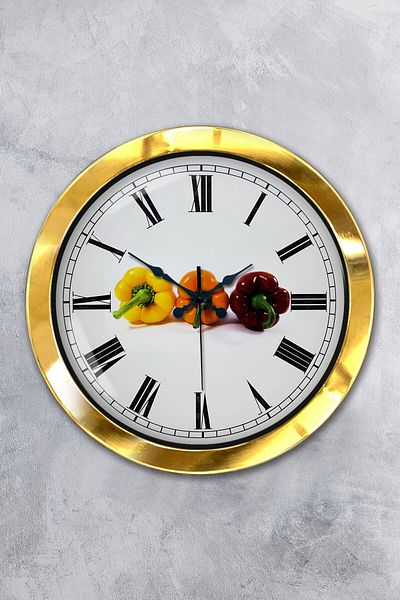 Kasva Concept Δώρο Ρολόι τοίχου κουζίνας 36 εκ. χρυσό μεταλλικό
