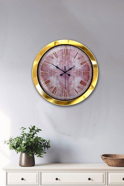 Kasva Concept Gift 36 cm Gold Metal Eros Wall Clock
