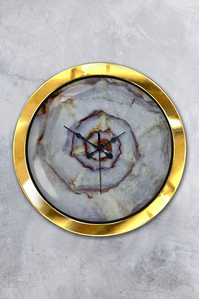Kasva Concept Gift 36 cm Gold Metal Swirl Wall Clock