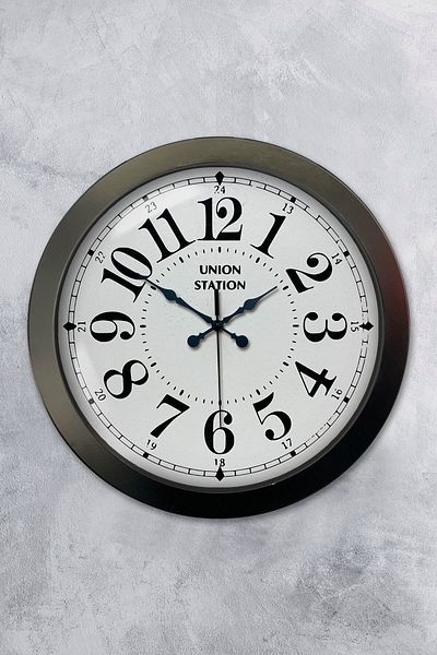 Kasva Concept Gift 36 cm Black Metal Classic Wall Clock