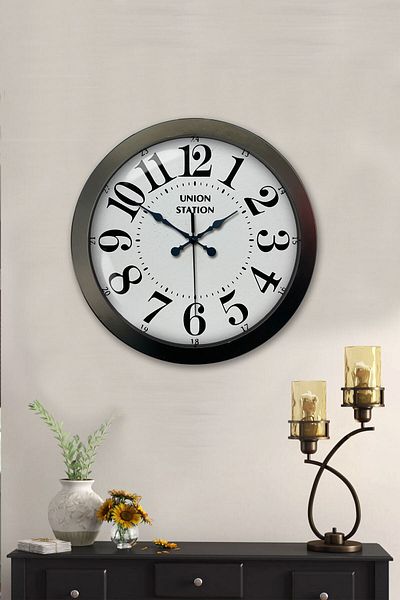 Kasva Concept Gift 36 cm Black Metal Classic Wall Clock