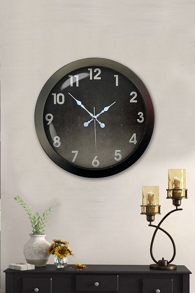Kasva Concept Gift 36 cm Black Metal Classic Wall Clock