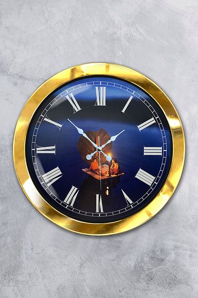 Kasva Concept Gift 36 cm Gold Metal Romance Wall Clock