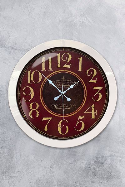 Kasva Concept Gift 36 cm White Metal Rome De La Paris Wall Clock