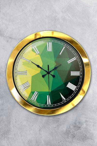 Platin Saat هدية ساعة حائط حديثة معدنية ذهبية مقاس 36 سم