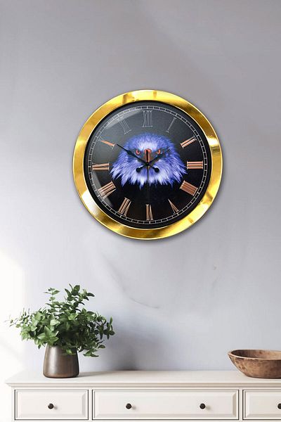 Kasva Concept Gift 36 cm Gold Metal Eagle Wall Clock