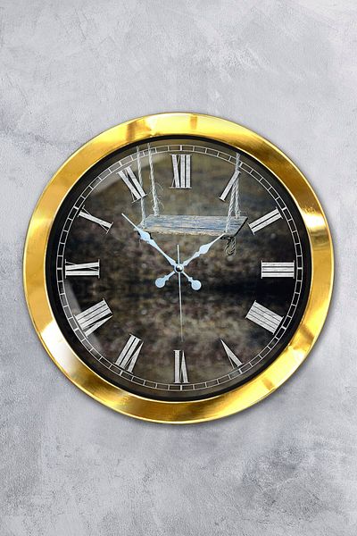 Kasva Concept Gift 36 cm Gold Metal Vintage Wall Clock