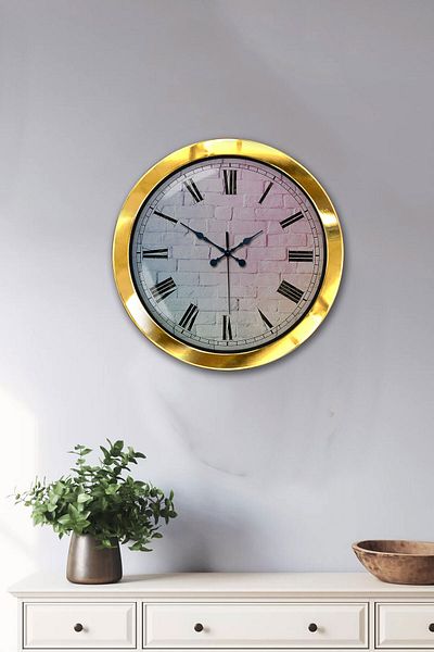 Kasva Concept 36 cm Gold Metal Aegean Wall Clock