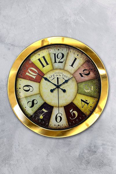 Kasva Concept Gift 36 cm Gold Metal Modern Wall Clock
