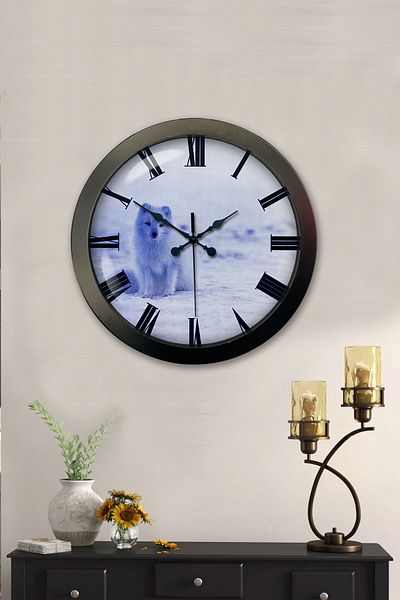 Kasva Concept Gift 36 cm Black Metal Animal Wall Clock