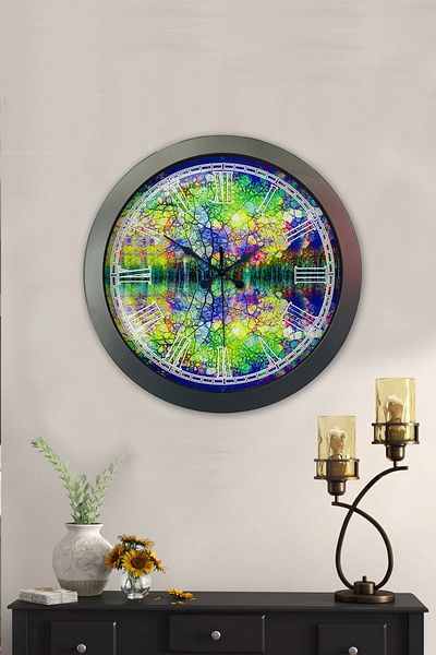 Kasva Concept Gift 36 cm Black Metal Jewel Wall Clock