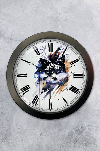 Kasva Concept Gift 36 cm Black Metal Modern Wall Clock