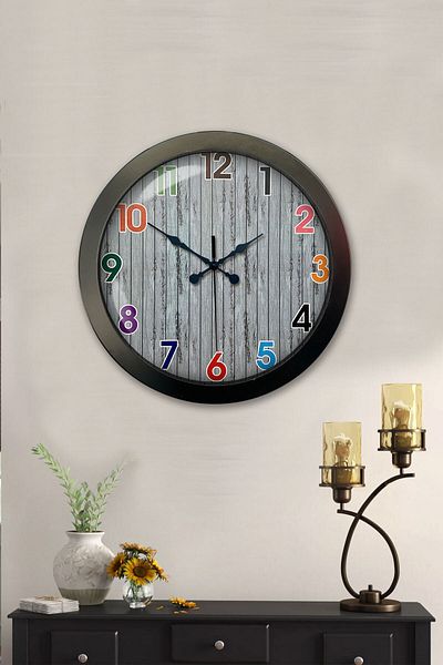 Kasva Concept Gift 36 cm Black Metal Children's Wall Clock
