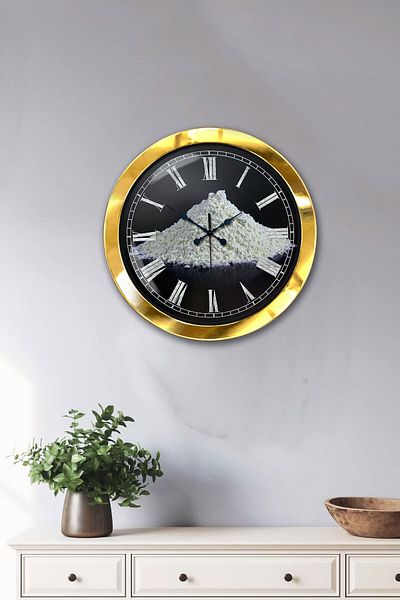 Kasva Concept Gift 36 cm Gold Metal Kitchen Wall Clock