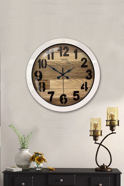 Kasva Concept Cadou 36 Cm Ceas de Perete Simplu Metal Alb