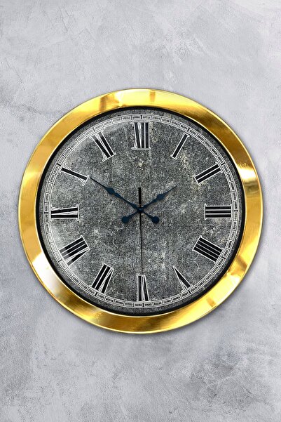 Platin Saat هدية ساعة حائط معدنية ذهبية مقاس 36 سم