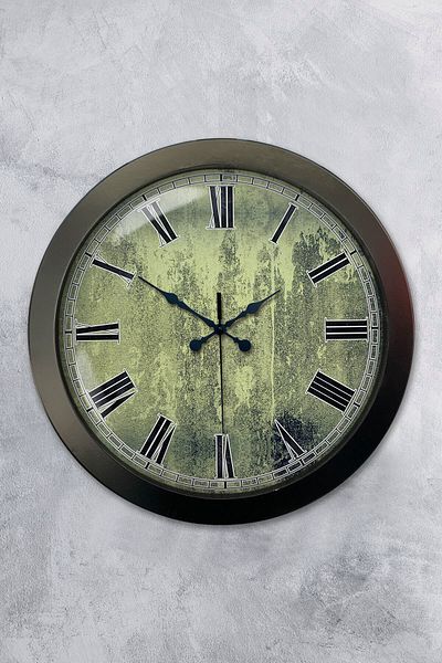 Kasva Concept Gift 36 cm Black Metal Antique Wall Clock