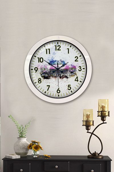 Kasva Concept Gift 36 cm White Metal Nostalgia Wall Clock