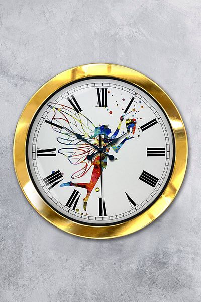 Kasva Concept Gift 36 cm Gold Metal Tooth Wall Clock
