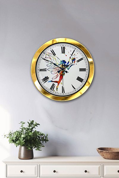 Kasva Concept Gift 36 cm Gold Metal Tooth Wall Clock