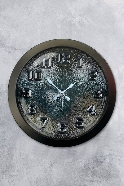 Kasva Concept Gift 36 cm Black Metal Glass Wall Clock