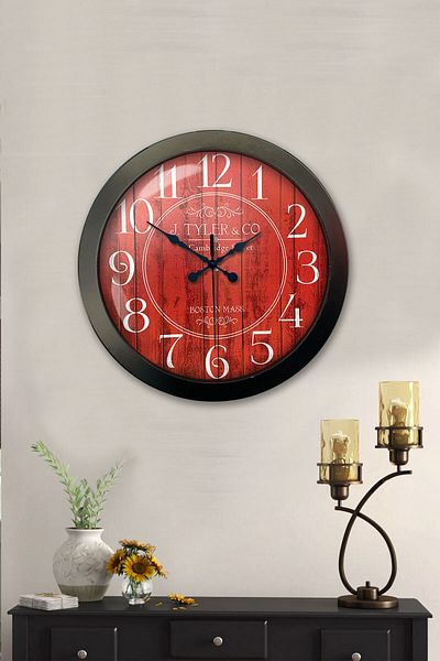 Kasva Concept Gift 36 cm Black Metal Boston 2 Wall Clock