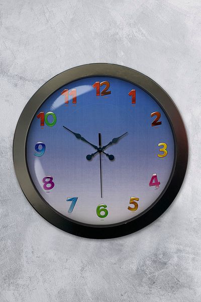 Kasva Concept Gift 36 cm Black Metal Children's Wall Clock