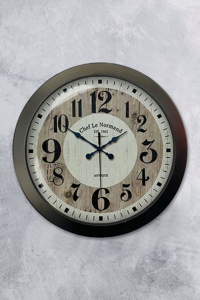 Kasva Concept 36 cm Black Metal Large Number Wall Clock