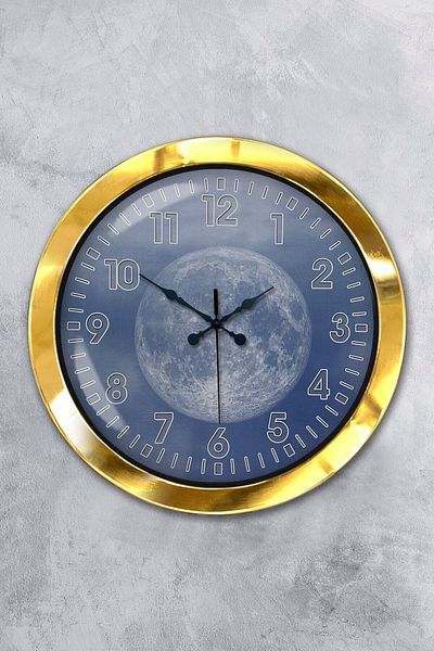 Kasva Concept Gift 36 cm Gold Metal World Wall Clock