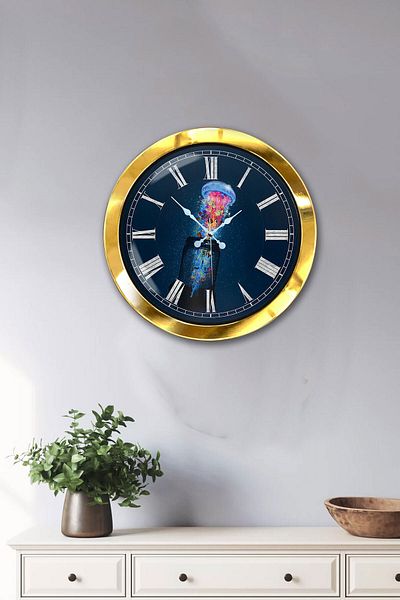 Kasva Concept Gift 36 cm Gold Metal Sea Wall Clock