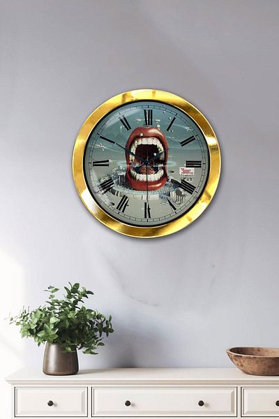 Kasva Concept Gift 36 cm Gold Metal Dentist Wall Clock
