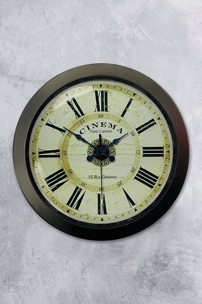 Kasva Concept Gift 36 cm Black Metal Cinema Wall Clock