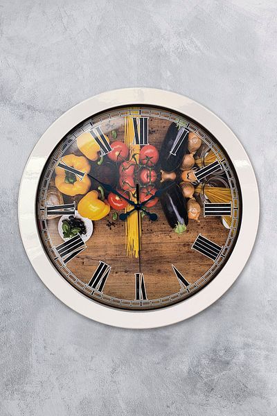 Kasva Concept Gift 36 cm White Metal Kitchen Wall Clock