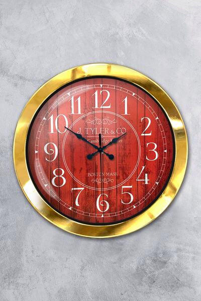 Platin Saat هدية ساعة حائط بوسطن 2 معدن ذهبي مقاس 36 سم