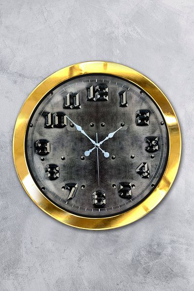 Kasva Concept Gift 36 cm Gold Metal Iron Wall Clock