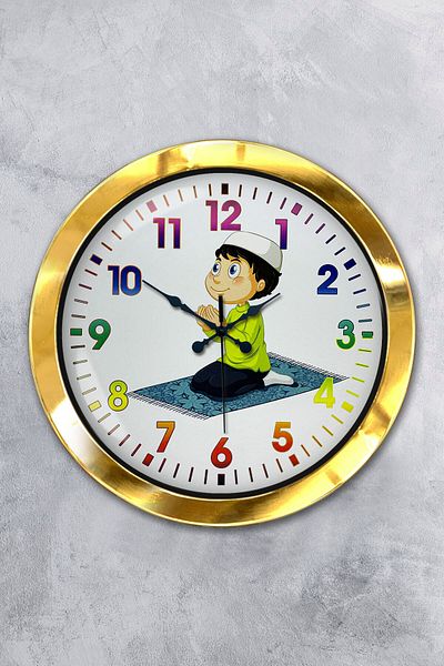 Kasva Concept 36 cm Gold Metal Children's Room Wall Clock