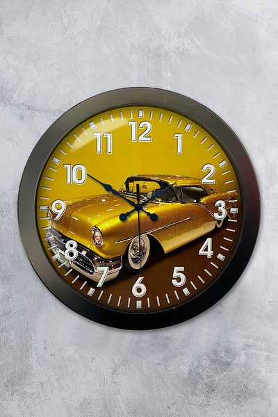 Kasva Concept 36 cm Black Metal Car Gallery Wall Clock